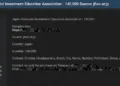 Japan Financial Investment Association (JFIEA) Data Breach