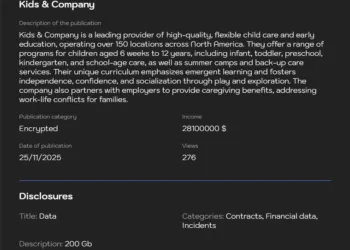 Kids & Company Hit by Sinobi Ransomware Attack