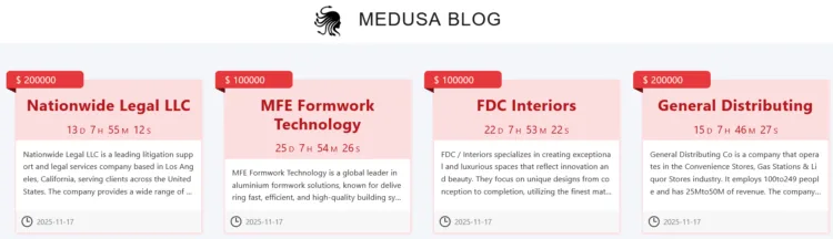 Medusa Ransomware Attacks Nationwide Legal, MFE Formwork, and Others