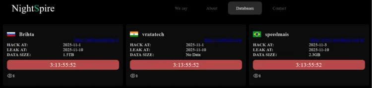 NightSpire Ransomware Hits Brihta, Vrata Tech, and Speedmais