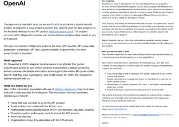 OpenAI API User Data Exposed in Mixpanel Security Breach