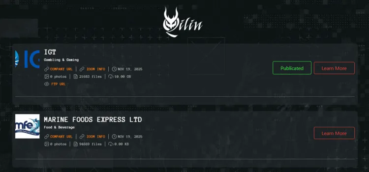 Qilin Ransomware Attack Hits IGT and Marine Foods Express