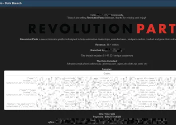 RevolutionParts Data Breach: Actor Sells 5.1 Million Customer Records