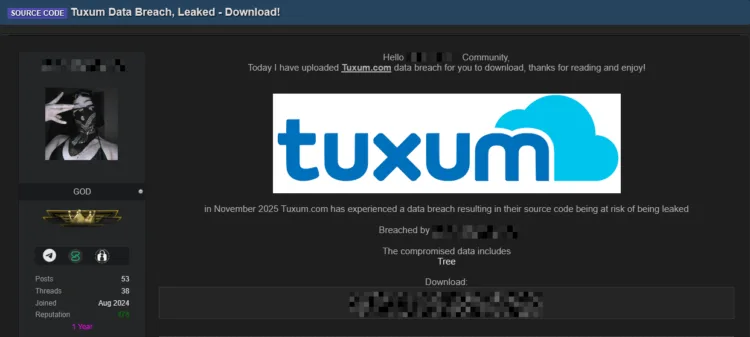 Tuxum Data Breach Exposes Company Source Code