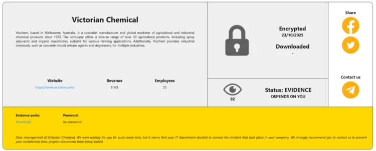 Victorian Chemical Hit by RansomHouse Ransomware Attack