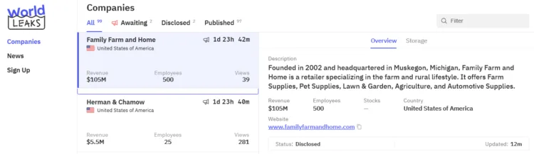 Family Farm and Home Allegedly Breached by World Leaks Ransomware