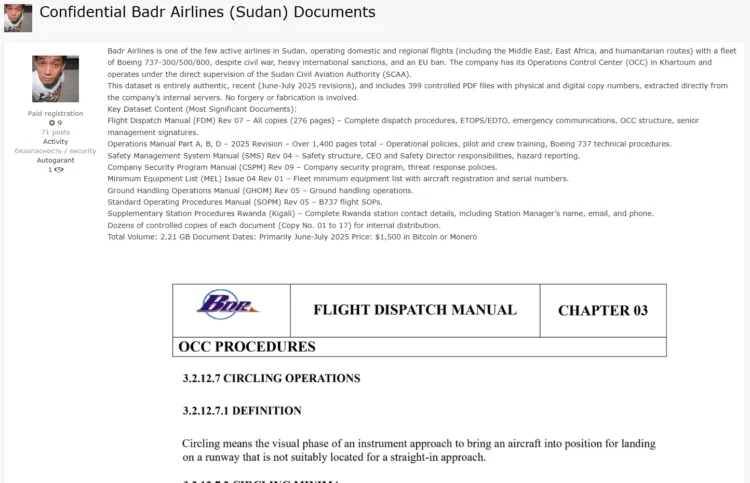 Badr Airlines Allegedly Breached: 2.2 GB of Confidential Flight & Security Manuals Leaked