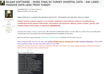 Bilsam Software Data Breach: 44,000 Lines of Hospital Data Leaked