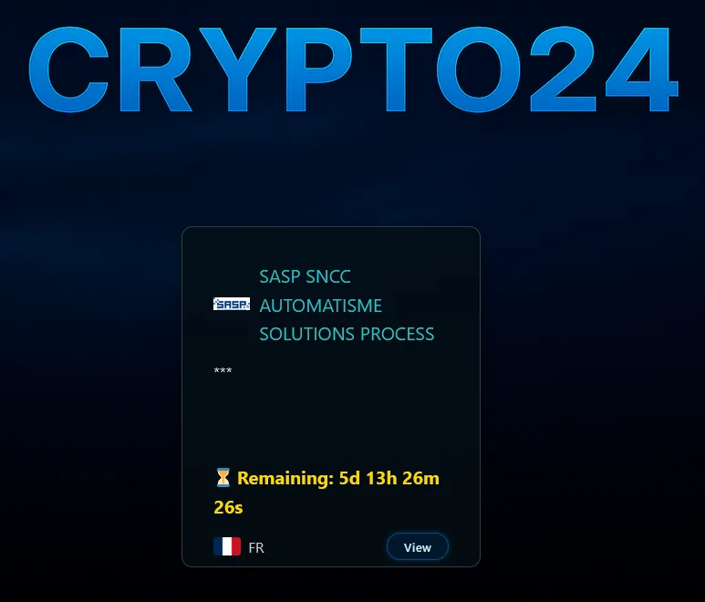 SASP SNCC Automatisme Solutions Process Hit by Crypto24