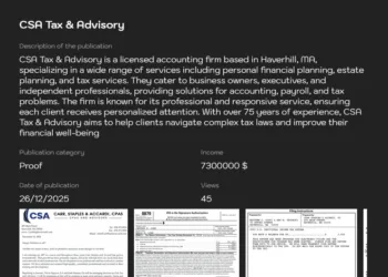 🇺🇸 United States – CSA Tax & Advisory (CSA)