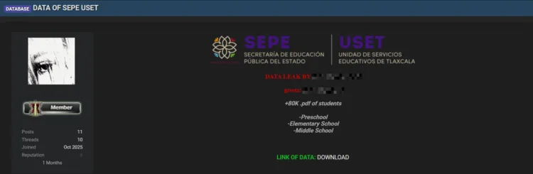 SEPE-USET Alleged Data Breach Exposes 80K Student Records
