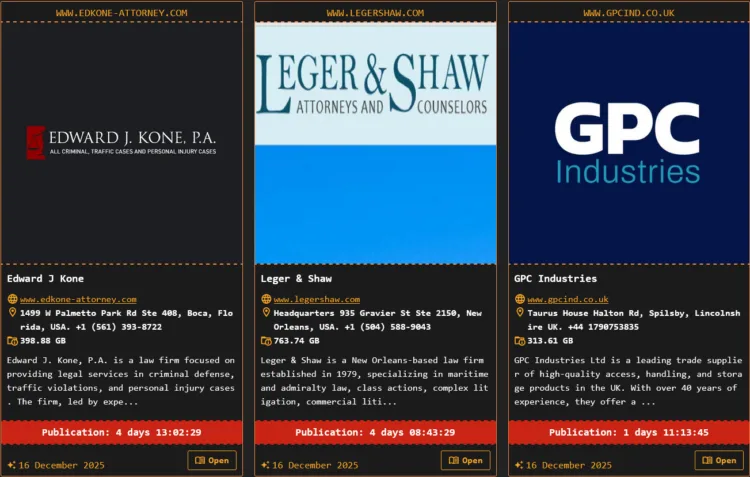 DragonForce Hits Edward J Kone, Leger & Shaw, GPC Industries