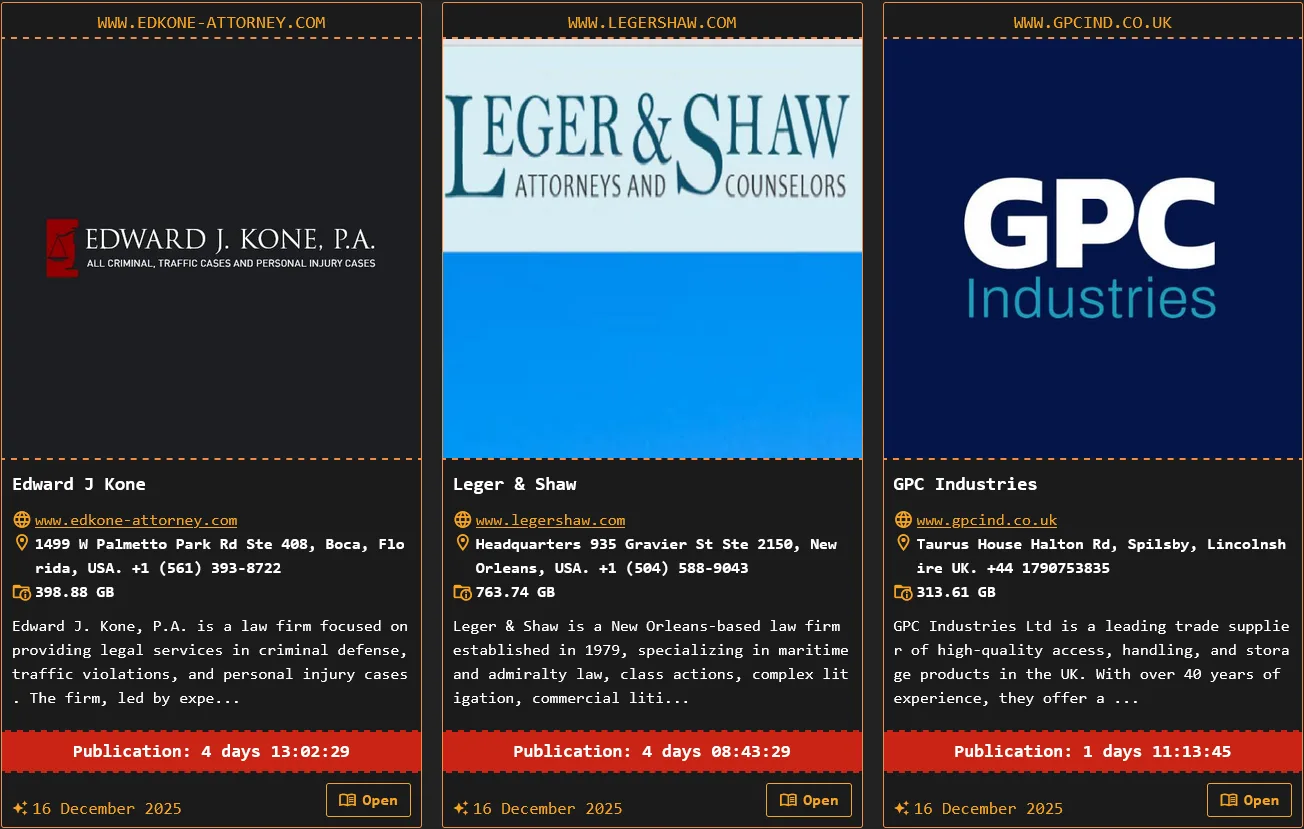 DragonForce Hits Edward J Kone, Leger & Shaw, GPC Industries