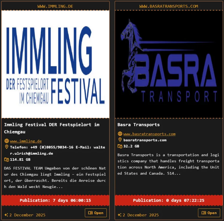 DragonForce Ransomware Hits Basra Transports and Immling Festival