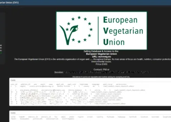 European Vegetarian Union Data Breach and Database Sale