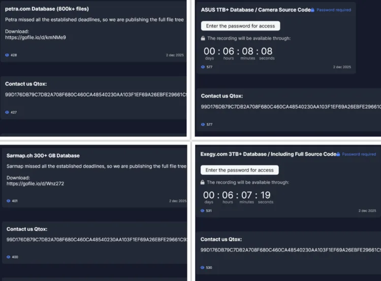 Everest Ransomware Group Breaches ASUS, Exegy, Petra and Sarmap
