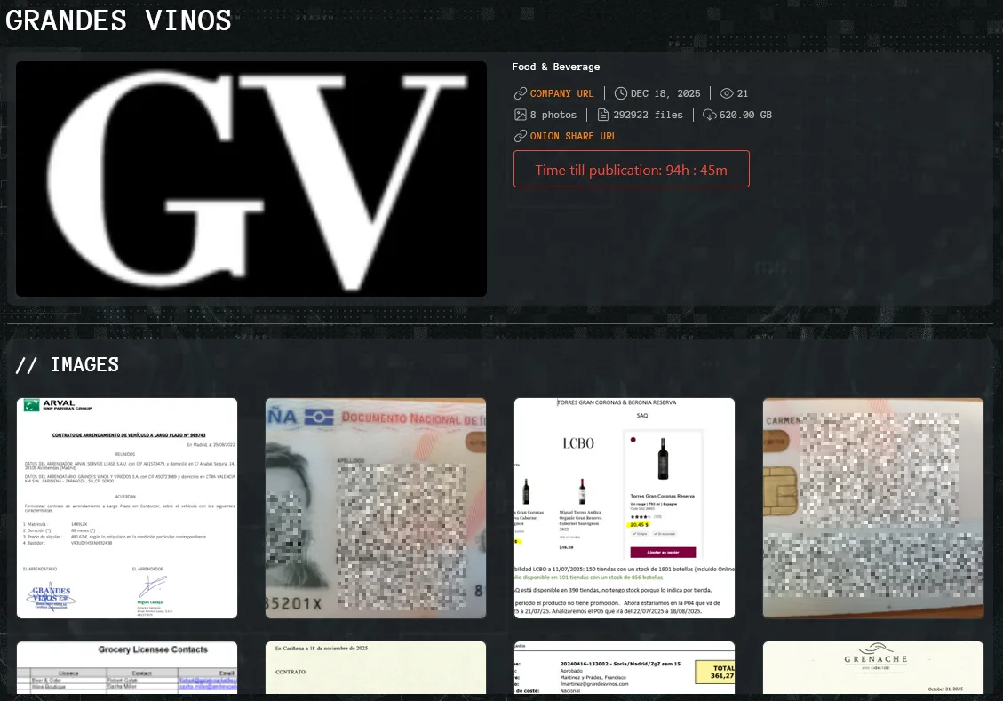 Grandes Vinos Hit by Qilin Ransomware Attack