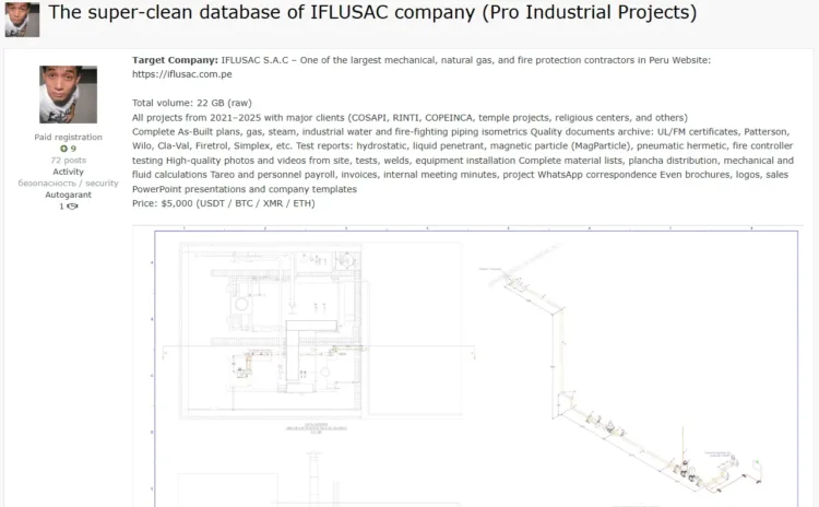 IFLUSAC S.A.C Data Breach: 22GB of Project Files and Payroll Leaked