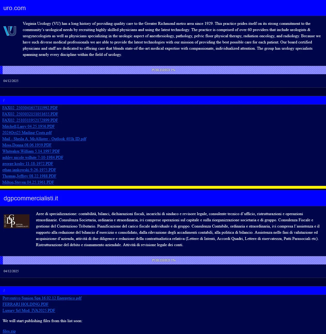 MS13-089 Ransomware Hits Virginia Urology and DGP Commercialisti