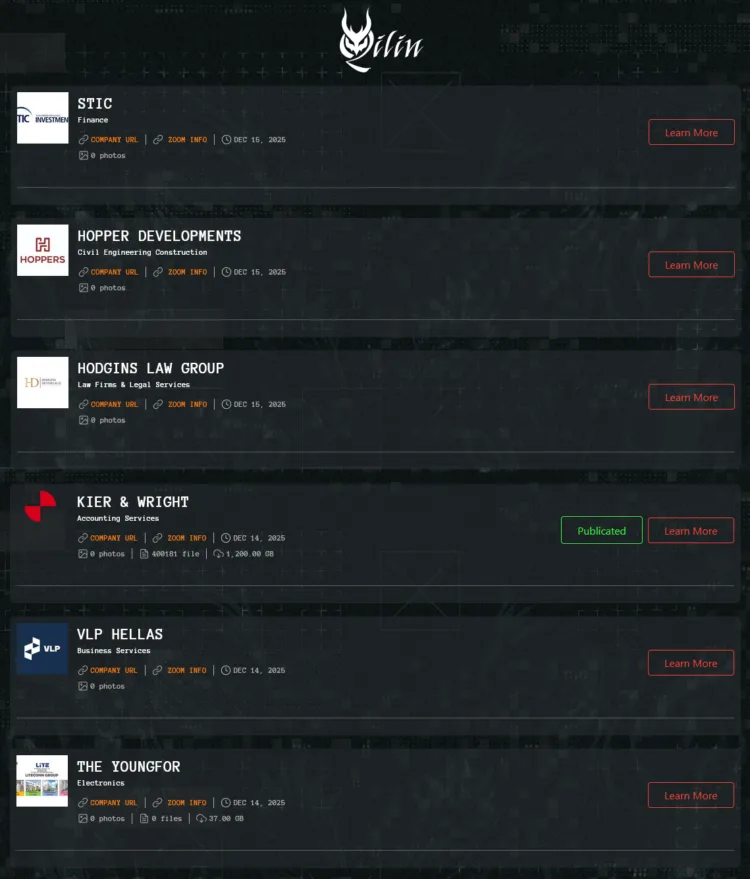Qilin Ransomware Breaches STIC, Hopper, Kier & Wright
