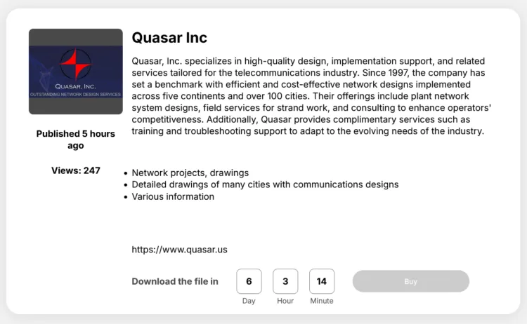 Quasar Inc Targeted by Space Bears Ransomware Group