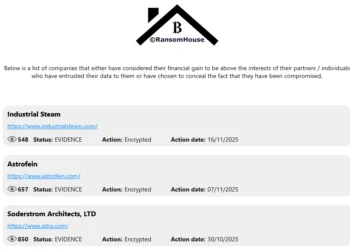 RansomHouse Targets Industrial Steam, Astrofein, Soderstrom Architects