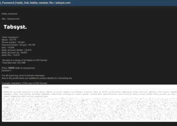 Tabsyst Data Breach Exposes 53k User Records and Banking Details