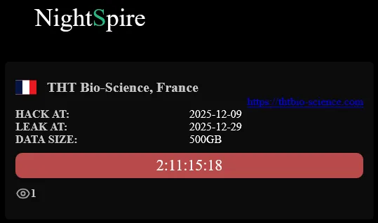 THT Bio-Science Data Breach: NightSpire Ransomware Attack