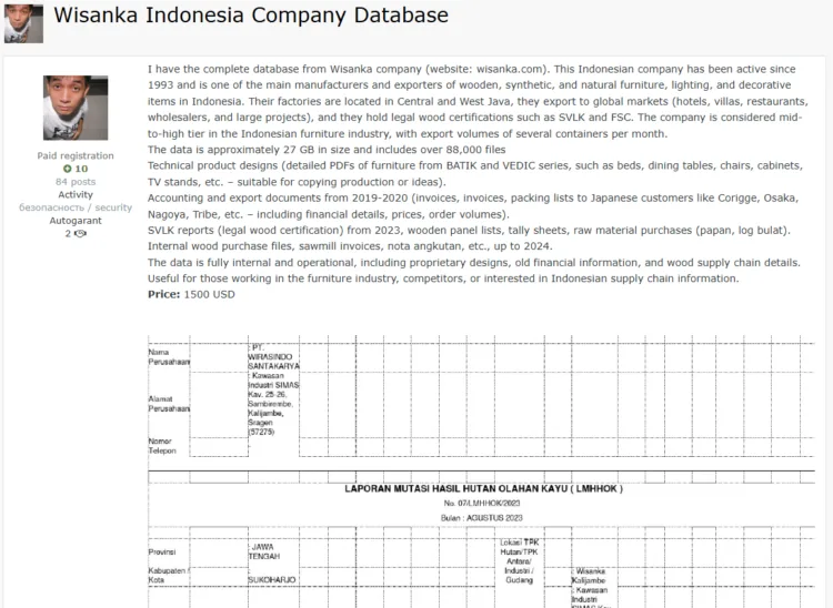 Wisanka Indonesia Data Breach: 27GB of Internal Files, Designs, and Invoices Leaked