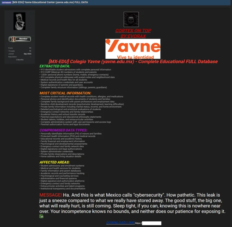 Yavne Educational Center Data Breach: Sensitive Student Records Leaked