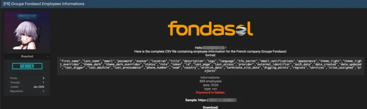 Groupe Fondasol Data Breach: Employee Personal Information Leaked