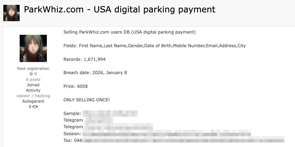 ParkWhiz Alleged Data Breach Exposes 1.6 Million User Records