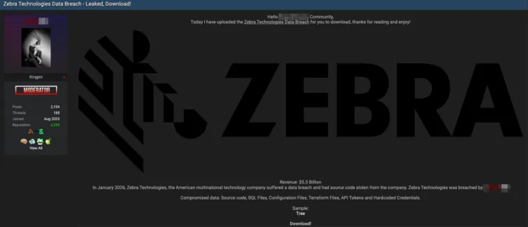 Zebra Technologies Allegedly Suffers Major Source Code Data Breach