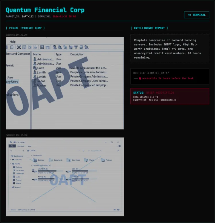 Quantum Financial Corp Data Breach: 0APT Ransomware Group Claims Attack