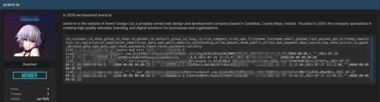 Avenir Design Ltd Allegedly Impacted by Data Breach