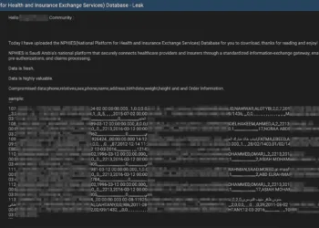 Saudi Arabia NPHIES Healthcare Platform Faces Massive Data Leak