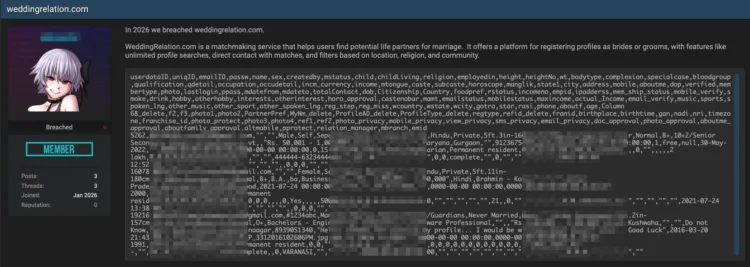 WeddingRelation.com Data Breach Exposes User Profiles