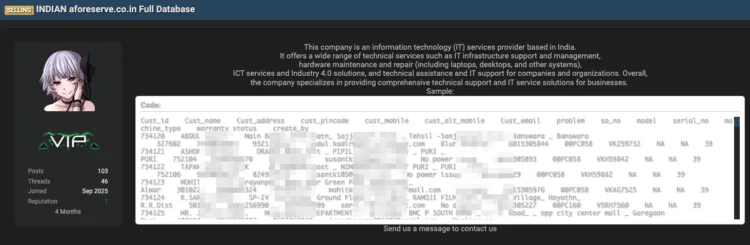 Aforeserve Data Breach Exposes Customer Support and Device Records