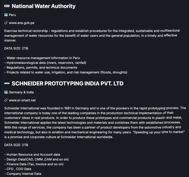 Black Shrantac Ransomware Strikes Peru Water Authority and Schneider