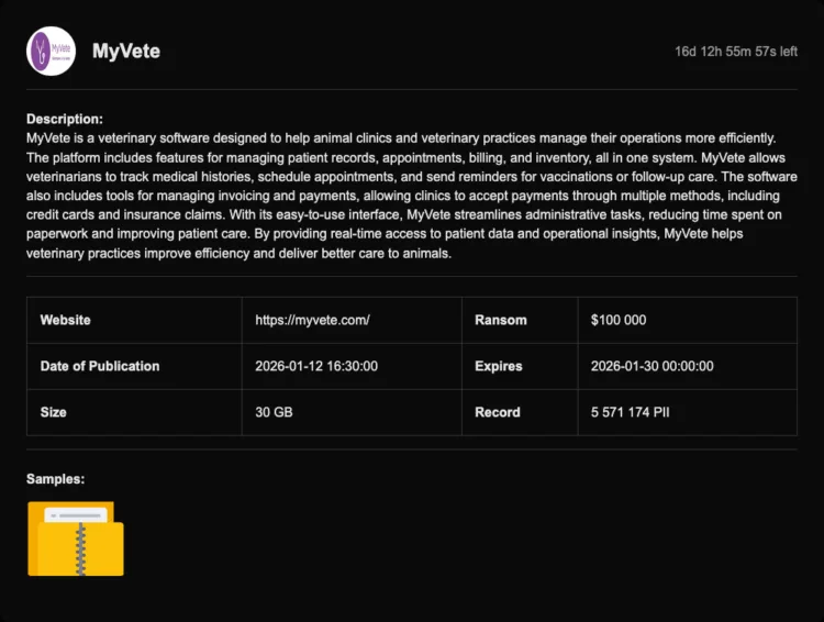 Kazu Ransomware Group Breaches MyVete Veterinary Software