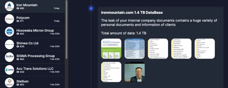 Everest Ransomware Breaches Iron Mountain, Polycom, Hosokawa Micron, Shinwa, SIGMA, Acu Trans, and Stellium