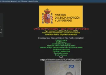 Spain Ministry of Universities Data Breach