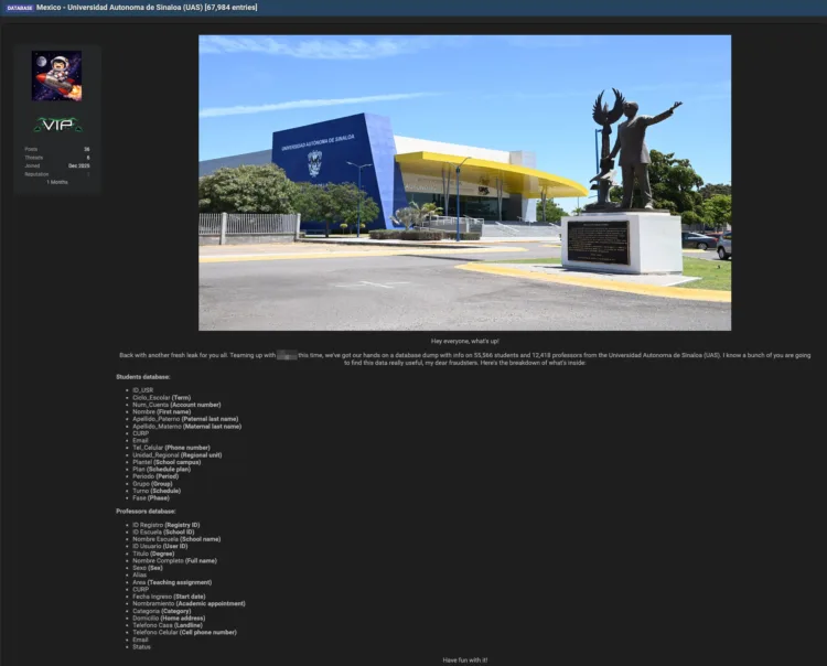 Universidad Autónoma de Sinaloa (UAS) Data Breach Affects Thousands
