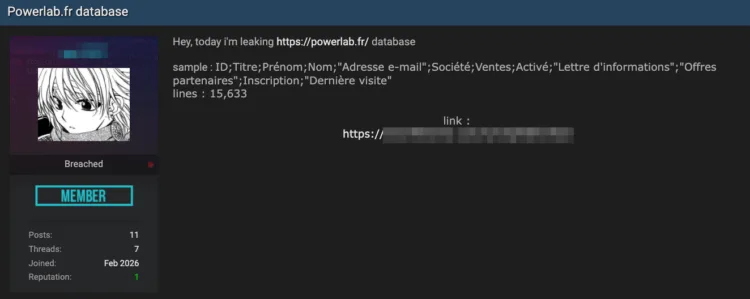 Powerlab Data Breach: 15,000 Customer Records Leaked