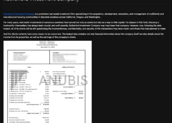 Rutherford Investment Company Hit by Anubis Ransomware