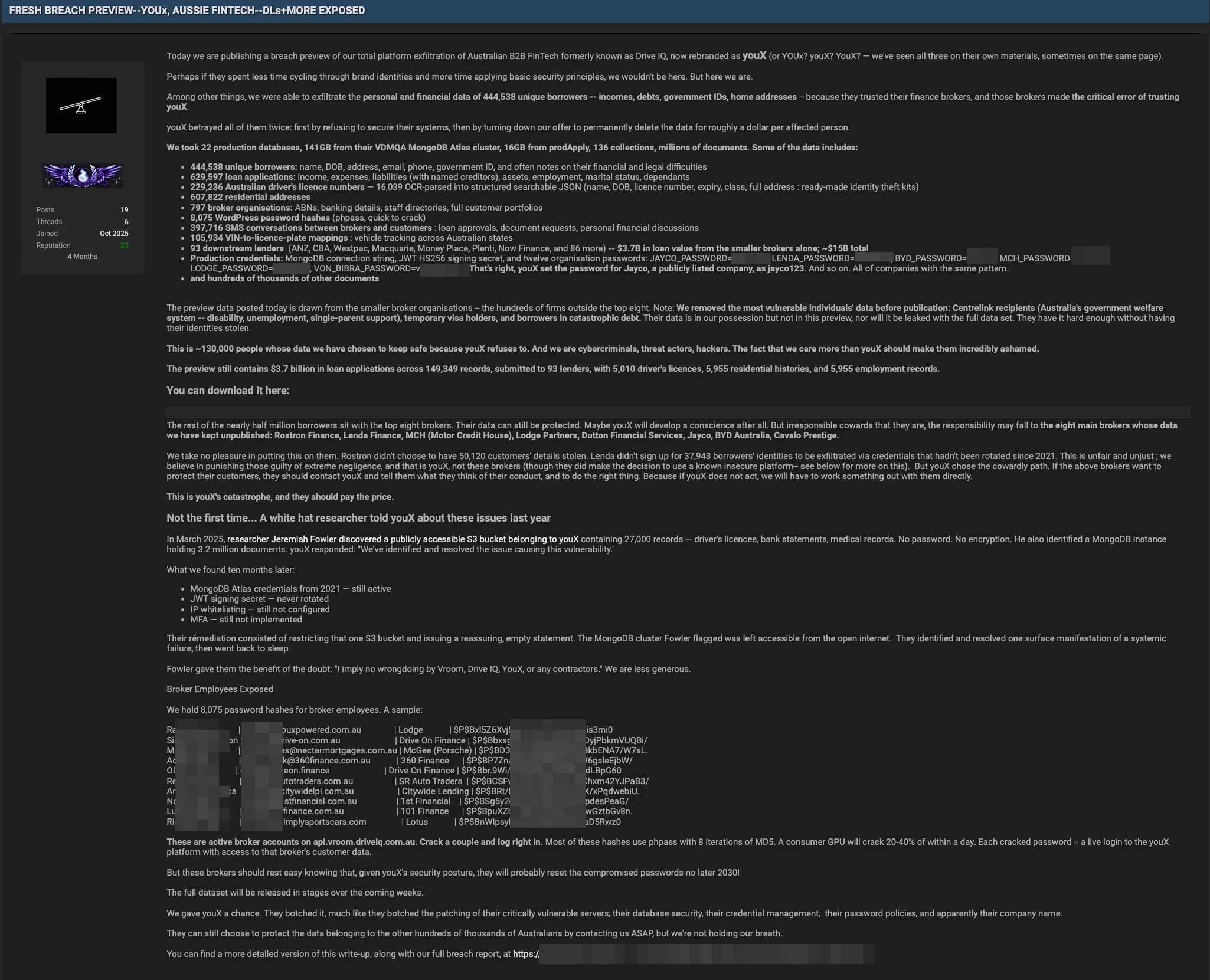 youX Data Breach: Australian FinTech Platform Compromised