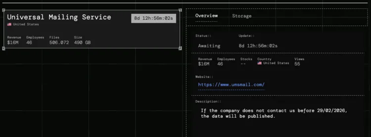Universal Mailing Service Hit by Securotrop Ransomware Attack