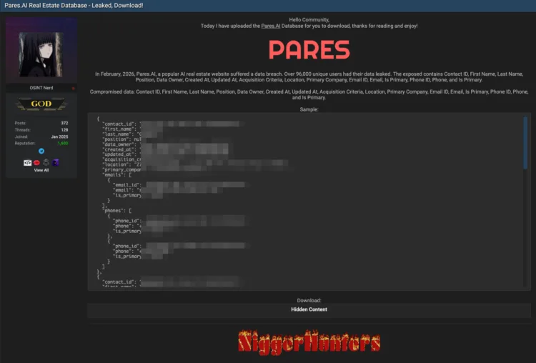 Pares.AI Real Estate Platform Suffers Major Data Breach