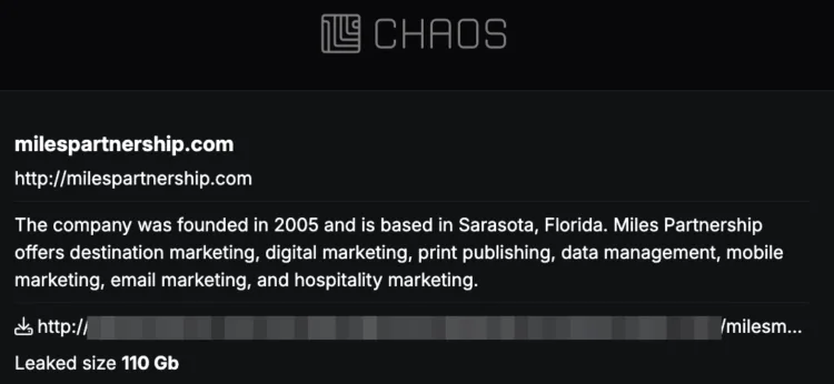 Miles Partnership Suffers Chaos Ransomware Data Breach
