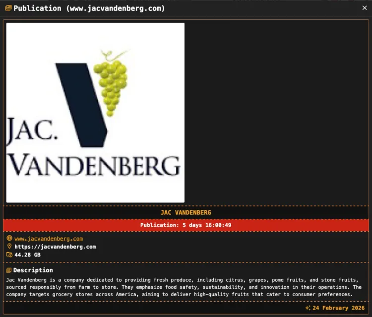 Jac Vandenberg Suffers Data Breach by Dragonforce Ransomware